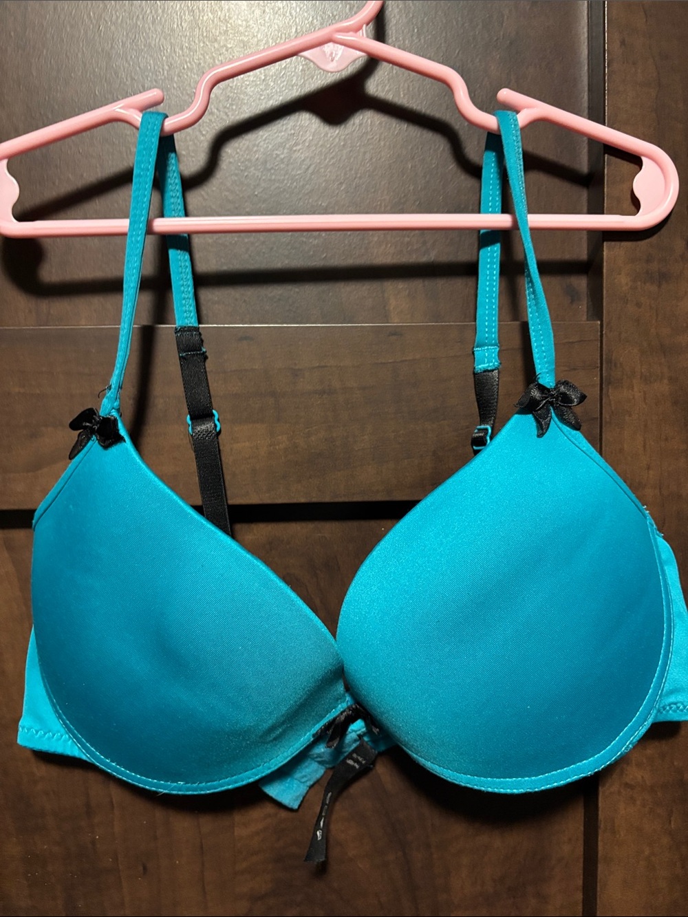 Teal Underwire Push-Up Bra with Adjustable Straps